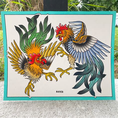 Cock Fighting Tattoos Designs