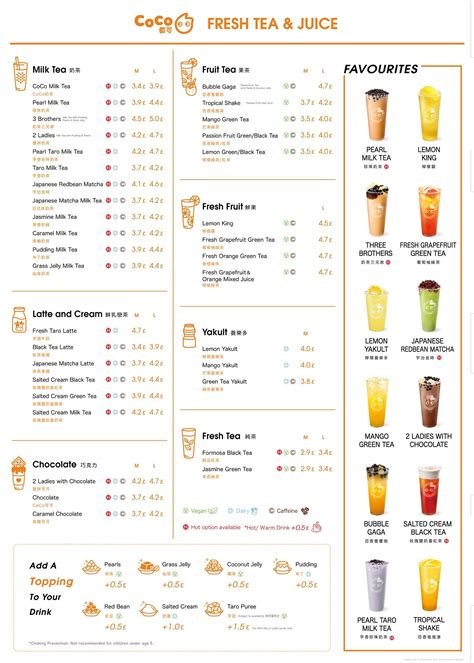 Coco Milk Tea Menu Edmonton