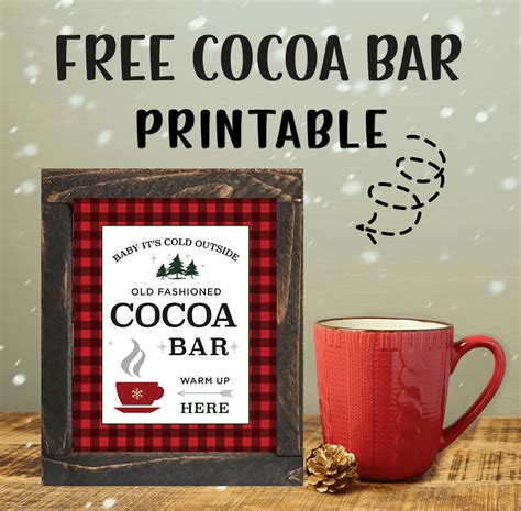 FREE Hot Cocoa Bar Sign Instant Download Printable Warm Up at the Hot