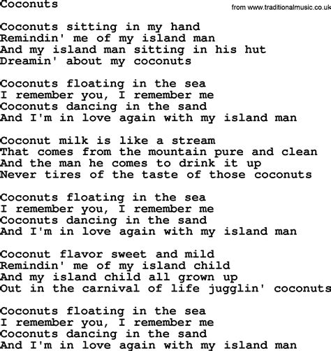 coconut song lyrics meaning