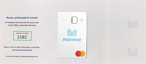 cod activare card monese