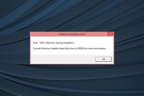 code 1603 windows installer error