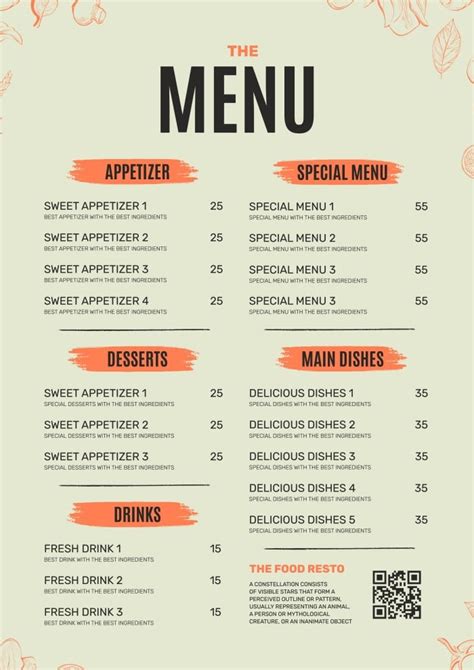 code 5 menu