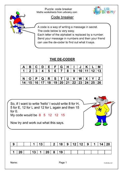 Code Breaker Maths Worksheets