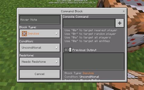 code command block minecraft bedrock