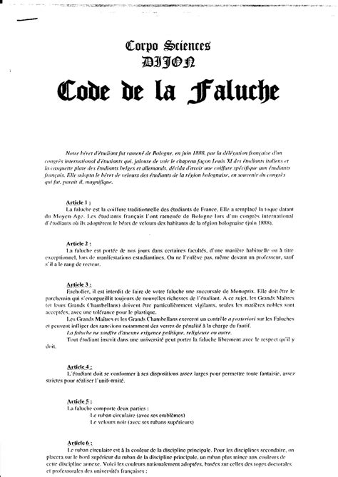 Articles Code De La Faluche Ideas