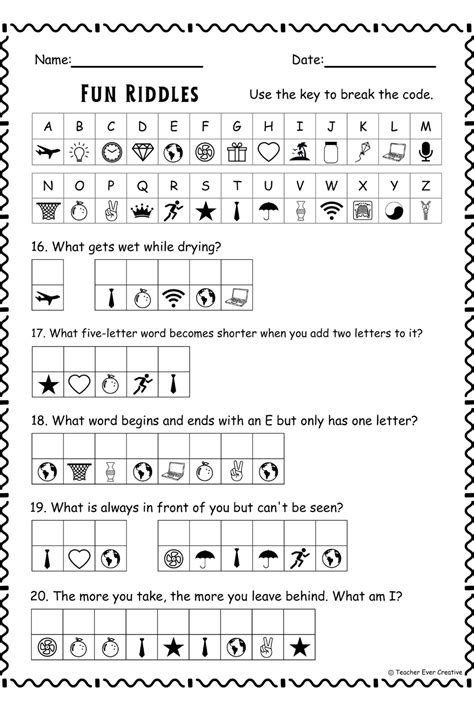 Code Finder Riddles Free Printable
