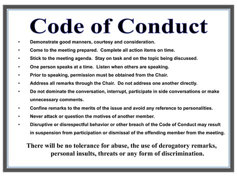 code of conduct for group meetings