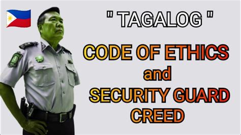 code of ethics tagalog security guard example