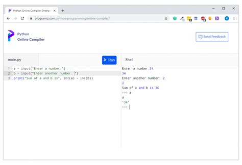 code online python compiler