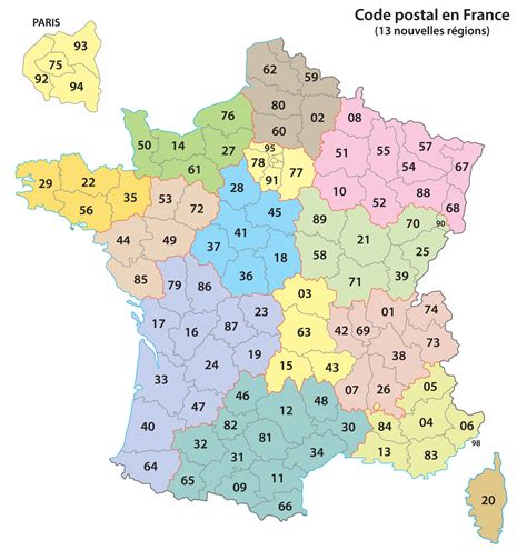 Digital postal code map France 2digit 80 The World of