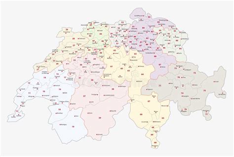 Suisse code postal de la carte Carte de la suisse, code postal