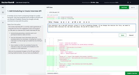 code review interview questions examples