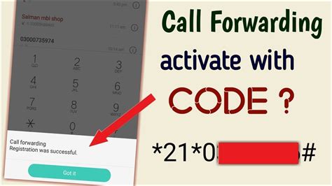 code to activate call forwarding
