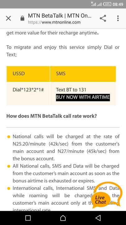 code to change mtn pulse to beta talk