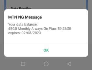 code to check data balance on mtn line