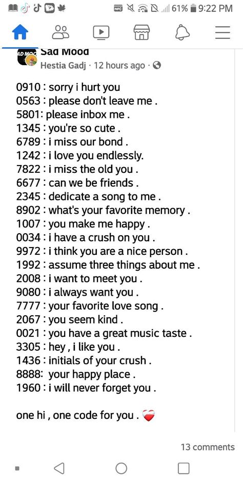 code word for love in number