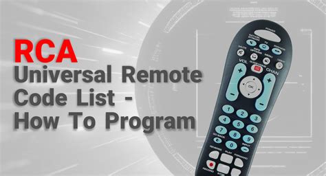 RCA UNIVERSAL REMOTE CONTROL SETUP CODE LIST 4