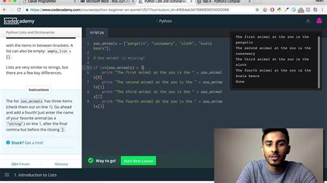 codecademy python tutorial