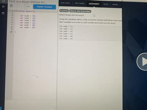 Codehs In A World Without Arrays