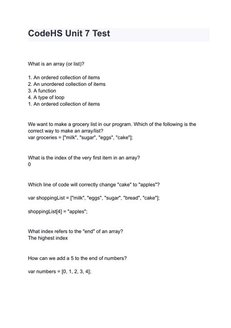 Codehs Unit 7 Strings Answers