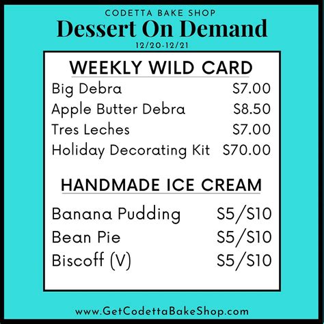 Codetta Bake Shop Hours