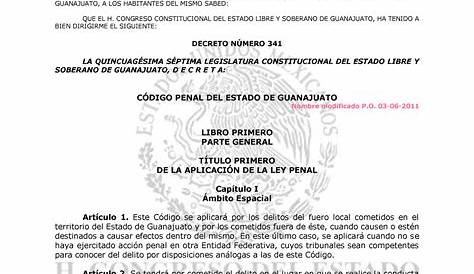 Código Penal del Estado de Guanajuato - H. CONGRESO DEL ESTADO DE