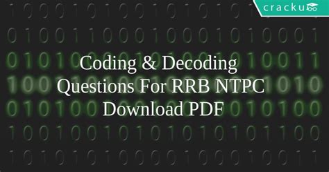 coding decoding questions for rrb ntpc