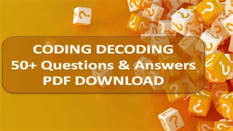 coding decoding questions pdf with answers