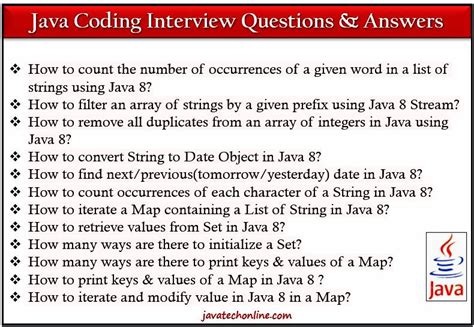 coding interview questions in java for experienced