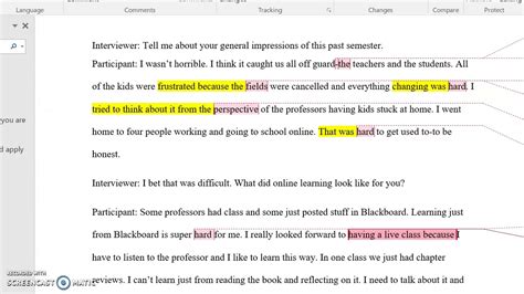 coding of interview transcripts
