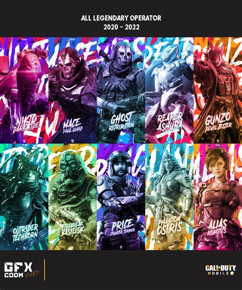 codm legendary characters list