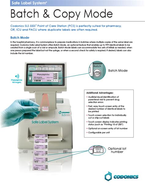 Safe Label System (SLS) ‣ Codonics The Innovator of the Safe Label System