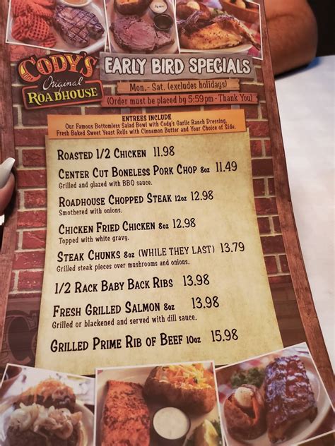 cody's menu with prices