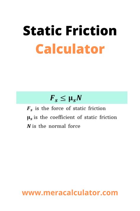 coefficient of static friction calculator