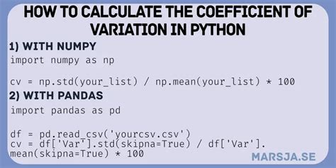 coefficient of variance python