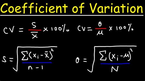 coefficient of variation calculator with mean and variance