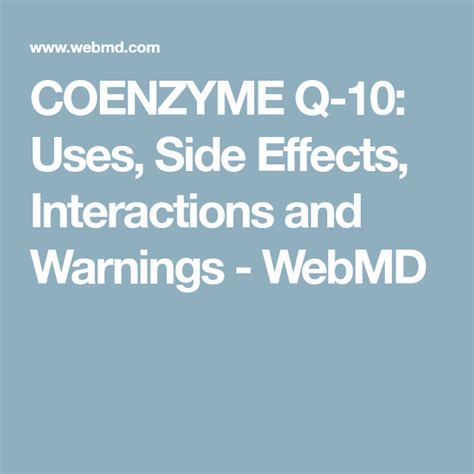 coenzyme q10 side effects mayo clinic