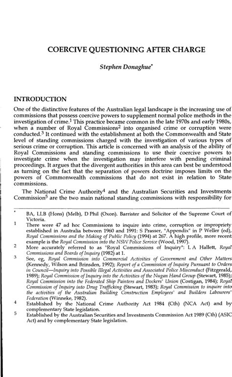 Coercive Questioning Powers Of Asio