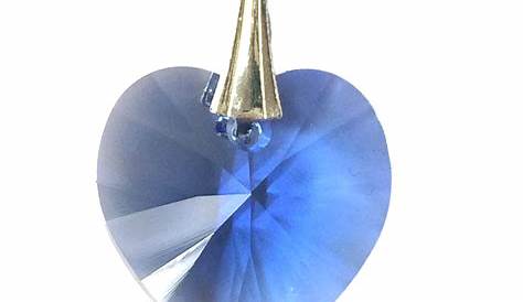 Coeur Bleu Swarovski Argent Sterling En Cristal Collier Bermude