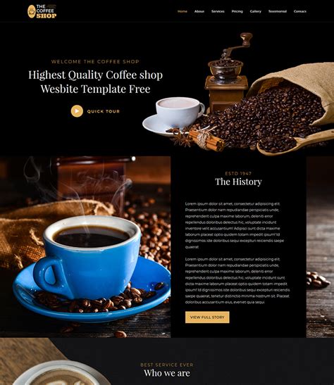 Cuppino Coffee Shop HTML5 Website Template