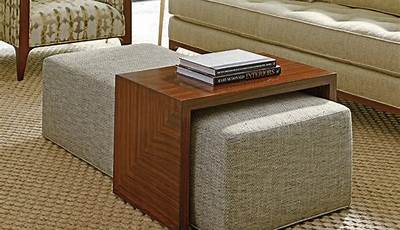 Coffee Table And Ottoman Side By Side