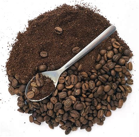 coffee beans and ground