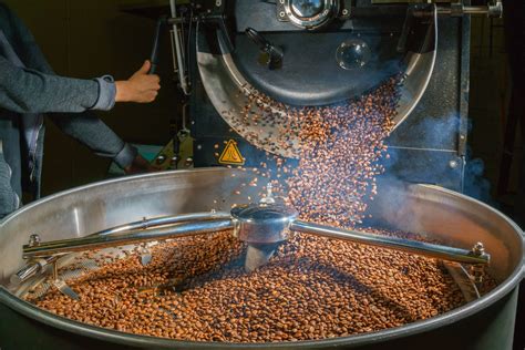 Coffee beans being roasted
