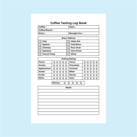 Coffee Brewing Log Book