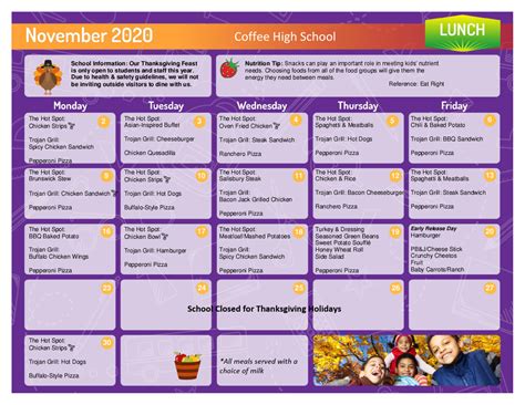 Coffee County School Menu