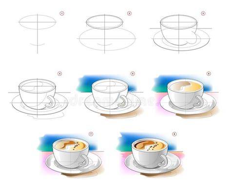 Coffee glass drawing tutorials
