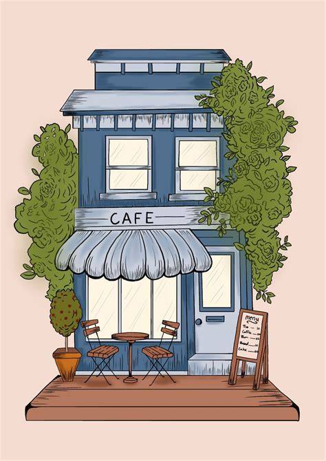 coffee house drawing