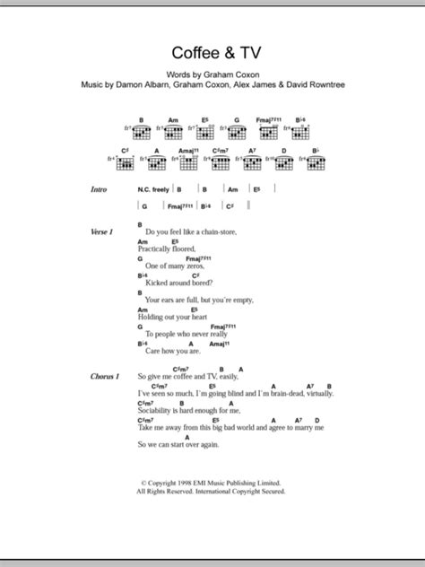 Coffee Lyrics Chords