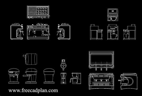 Coffee Maker Machine Cad Block